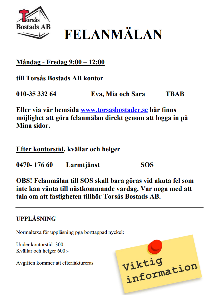 Felanmälan